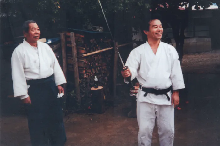 With Morihiro Saito Sensei at Iwama.